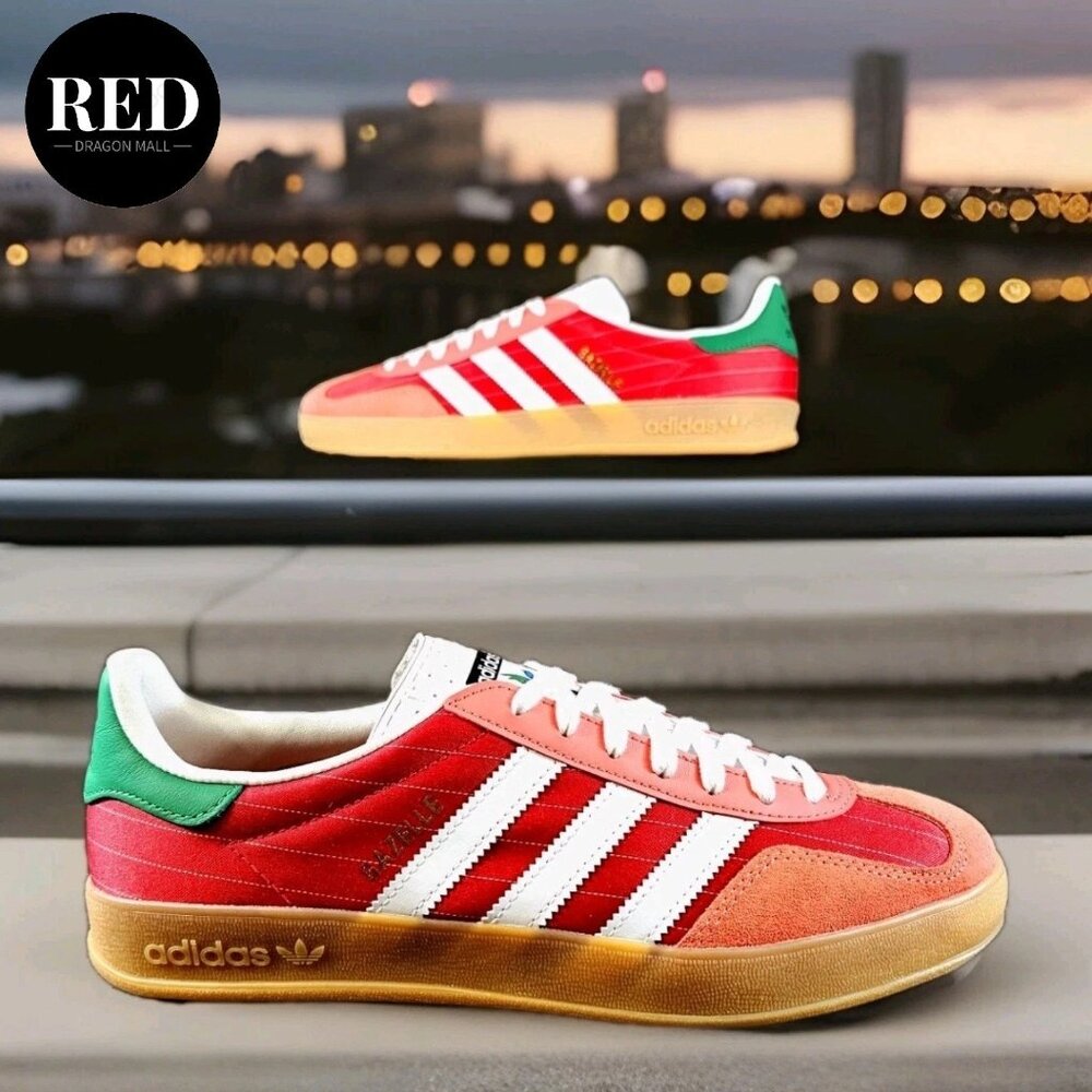 Adidas Gazelle Indoor Olympic Pack Red Shoes IF9641 - Men's Size 10